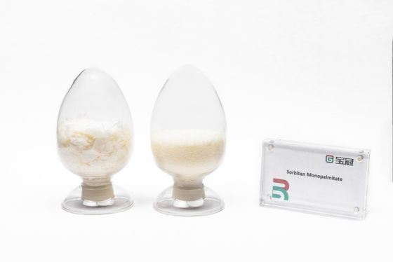 좋은 가격 소르비탄 모노팔미테이트 또는 소르비탄 팔미테이트 분자 공식 C22H42O6 밝은 노란색 곡성 고체 HLB 값 6.7 안정기 두꺼워기 윤활제 부드럽게기 마무리 에이전트 분산 온라인으로